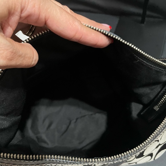 COACH Chelsea Signature Duffle Shoulder Bag F14446 GrayBlack JacquardLeather - Picture 7 of 11